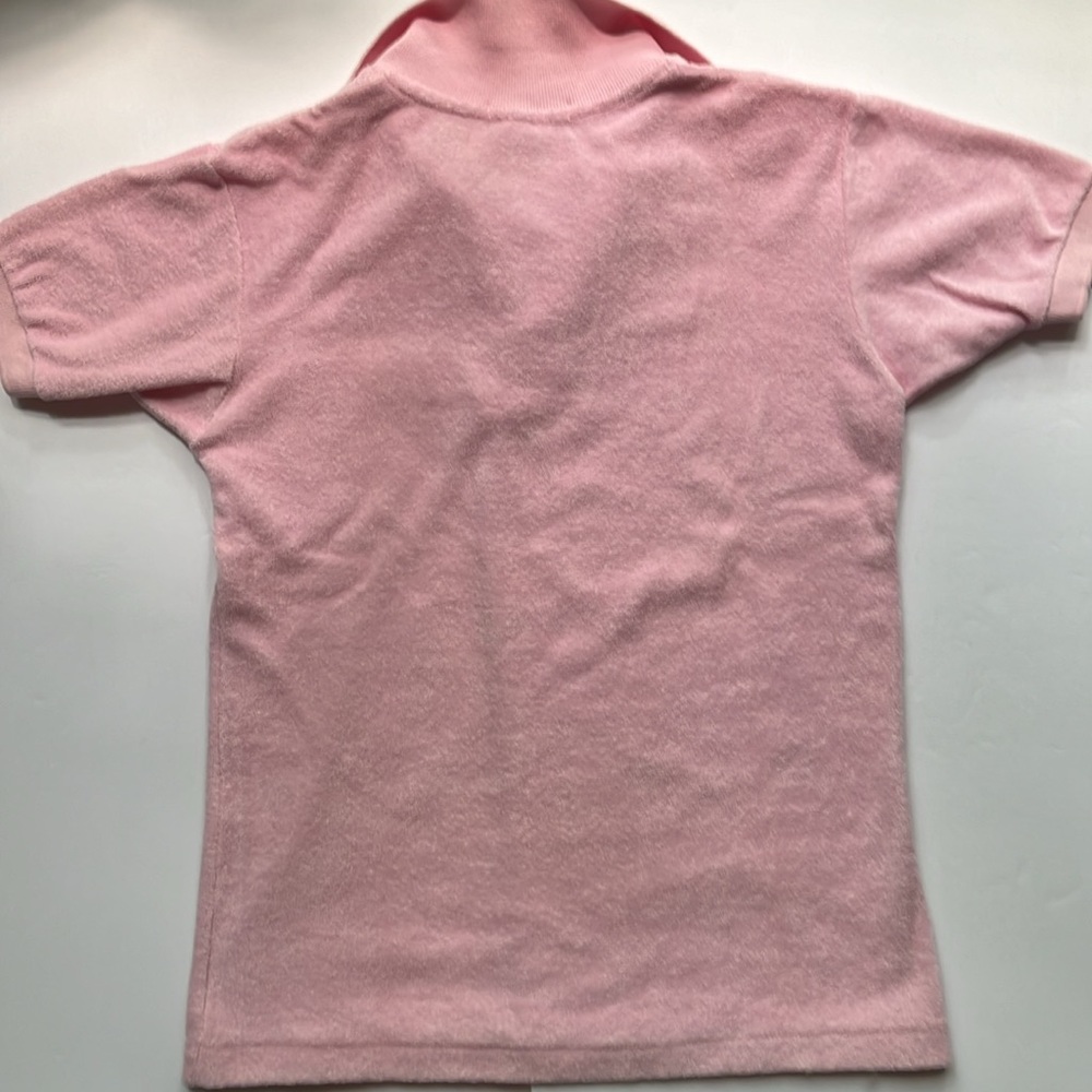 Izod Lacoste Polo Shirt Vintage Size 14 Pink Terrycloth Knit Lacoste - Picture 8 of 9